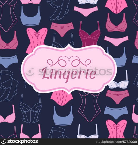 Fashion lingerie background design with female underwear.