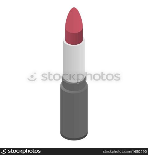 Fashion lipstick icon. Isometric of fashion lipstick vector icon for web design isolated on white background. Fashion lipstick icon, isometric style