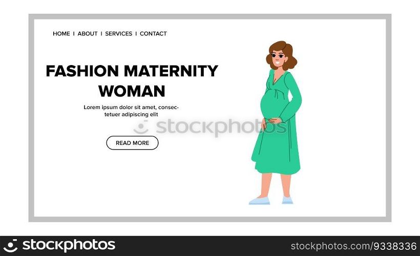fashion maternity woman vector. baby pregnant, mom mother, belly happy, birth beauty, dress child fashion maternity woman web flat cartoon illustration. fashion maternity woman vector
