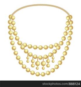 Fashion pearl necklace icon. Cartoon of fashion pearl necklace vector icon for web design isolated on white background. Fashion pearl necklace icon, cartoon style