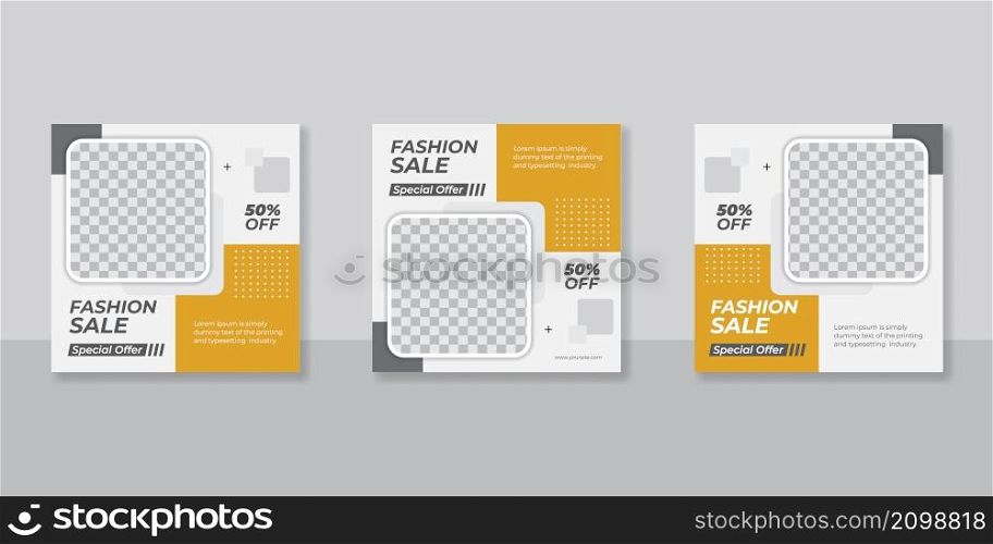 Fashion sale banner for social media post template