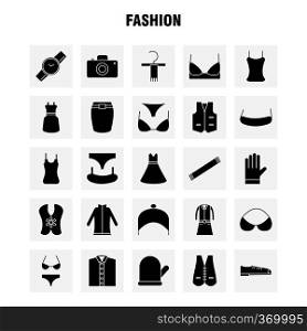 Fashion Solid Glyph Icons Set For Infographics, Mobile UX/UI Kit And Print Design. Include  Top, Cloths, Dress, Garments, Top, Cloths, Dress, Garments, Collection Modern Infographic Logo and Pictogram. - Vector