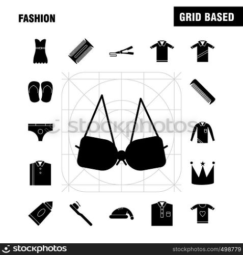 Fashion Solid Glyph Icons Set For Infographics, Mobile UX/UI Kit And Print Design. Include: Watch, Time, Hours, Minutes, Camera, Photography, Click, Pictures, Collection Modern Infographic Logo and Pictogram. - Vector