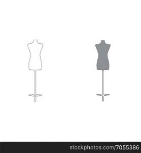 Fashion stand, female torso mannequin icon .