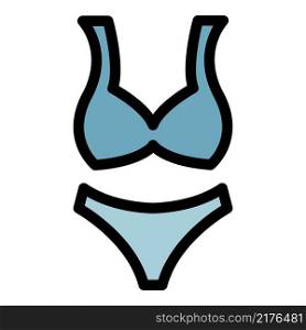 Fashion swimsuit icon. Outline fashion swimsuit vector icon color flat isolated. Fashion swimsuit icon color outline vector