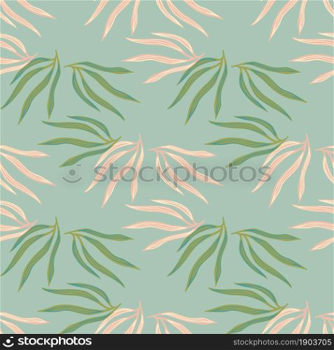 Fashion tropical leaves semless pattern. Tropic leaf on blue background. Exotic hawaiian wallpaper. Design for fabric, textile print, wrapping, cover. Vector illustration.. Fashion tropical leaves semless pattern. Tropic leaf on blue background.