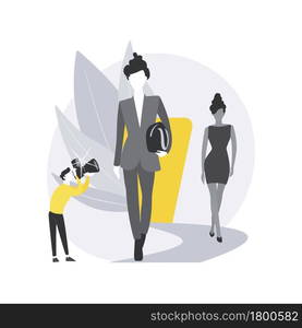 Fashion week abstract concept vector illustration. Fashion industry event, model defile, runaway show, collection presentation, apparel brand, clothes designer, glamour week abstract metaphor.. Fashion week abstract concept vector illustration.