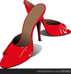 Fashion woman red shoes. Vector illustration