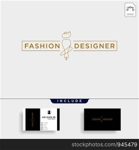 fashion writer or designer in simple line logo template vector illustration icon element - vector. fashion writer or designer in simple line logo template vector illustration icon element