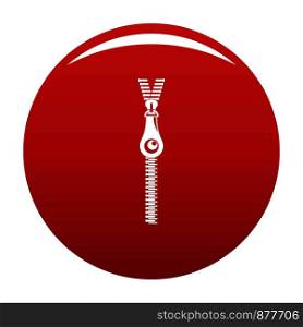 Fashion zip icon. Simple illustration of fashion zip vector icon for any design red. Fashion zip icon vector red