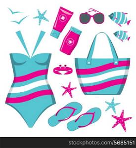 Fashionable set with a swimming suit