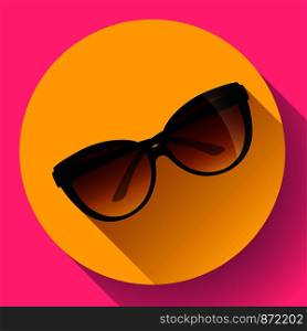 Fashionable trendy woman sunglasses on a colorful summer background. Suitable for banner in online store with clothing and accessories.. Fashionable trendy woman sunglasses on a colorful summer background.