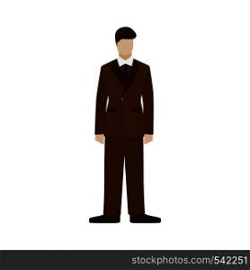Fashioned retro gentleman. English dandy. Three piece suit costume. British style. Flat vector illustration on white background. Fashioned retro gentleman. English dandy. British style. Flat isolated