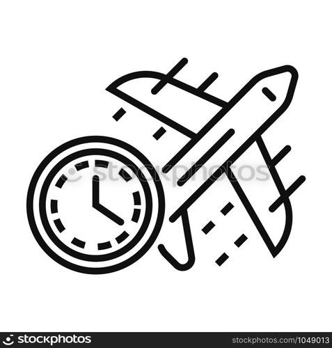 Fast air delivery icon. Outline fast air delivery vector icon for web design isolated on white background. Fast air delivery icon, outline style