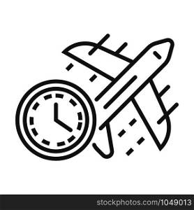 Fast air delivery icon. Outline fast air delivery vector icon for web design isolated on white background. Fast air delivery icon, outline style