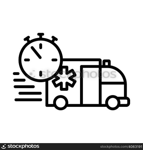 Fast Ambulance Car Icon. Bold outline design with editable stroke width. Vector Illustration.