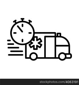 Fast Ambulance Car Icon. Bold outline design with editable stroke width. Vector Illustration.
