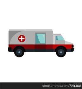 Fast ambulance icon. Flat illustration of fast ambulance vector icon for web. Fast ambulance icon, flat style