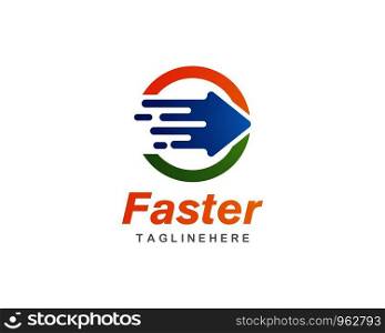 fast arrow logo vector template