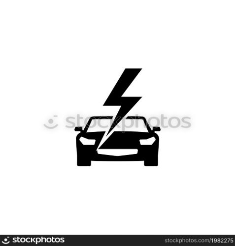 Fast Car. Flat Vector Icon. Simple black symbol on white background. Fast Car Flat Vector Icon