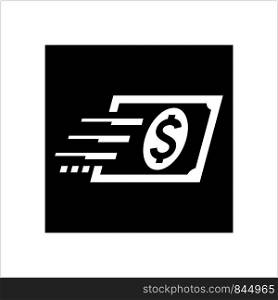 Fast Cash Icon, Fast Bill Icon Vector Art Illustration