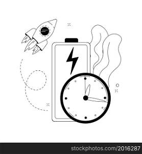 Fast charging technology abstract concept vector illustration. Rapid charge technology, usb fast battery recharge, high speed, smart wireless, gadget power management abstract metaphor.. Fast charging technology abstract concept vector illustration.