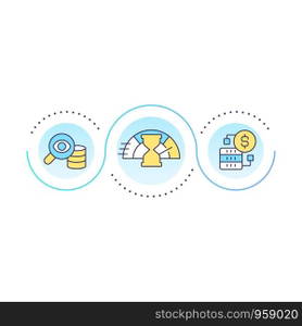 Fast data processing loop concept icon. Digital repository. Information analytics and monitoring abstract idea thin line illustration. Isolated outline drawing. Editable stroke. Arial font used. Fast data processing loop concept icon