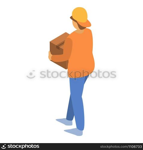 Fast delivery man icon. Isometric of fast delivery man vector icon for web design isolated on white background. Fast delivery man icon, isometric style
