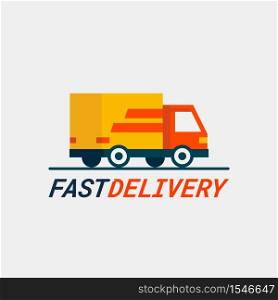 Fast delivery service. Delivery by car or truck. Parcels Express delivery service by car. Flat style design truck icon. Vector illustration. Fast delivery service. Delivery by car or truck. Parcels Express delivery service by car. Flat style design truck icon.