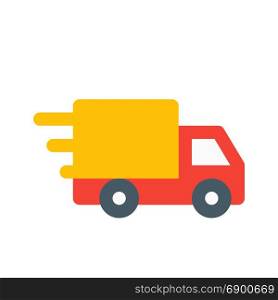 fast delivery truck, icon on isolated background