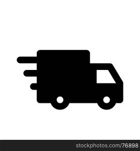 fast delivery truck, icon on isolated background
