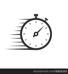 Fast delivery vector icon with timer . Template for your design. Fast delivery icon