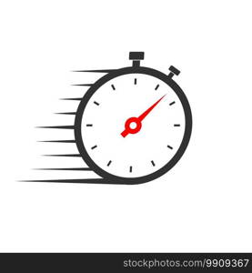 Fast delivery vector icon with timer . Template for your design. Fast delivery icon