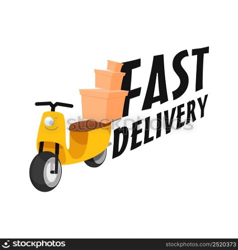 Fast delivery vector illustration. Food and goods courier deliver service. Express logistic design.