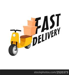 Fast delivery vector illustration. Food and goods courier deliver service. Express logistic design.