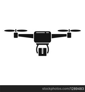 Fast drone delivery icon. Simple illustration of fast drone delivery vector icon for web design isolated on white background. Fast drone delivery icon, simple style