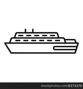 Fast ferryboat icon outline vector. River ship. Water sea. Fast ferryboat icon outline vector. River ship