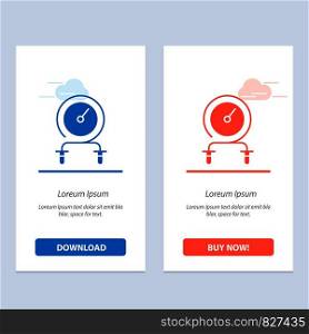 Fast, Fitness, Hit, Intensity, Training Blue and Red Download and Buy Now web Widget Card Template