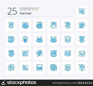 Fast Food 25 Blue Color icon pack including food. drink. food. can. meal