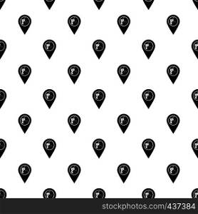 Fast food and restaurant map pointer pattern seamless in simple style vector illustration. Fast food and restaurant map pointer pattern