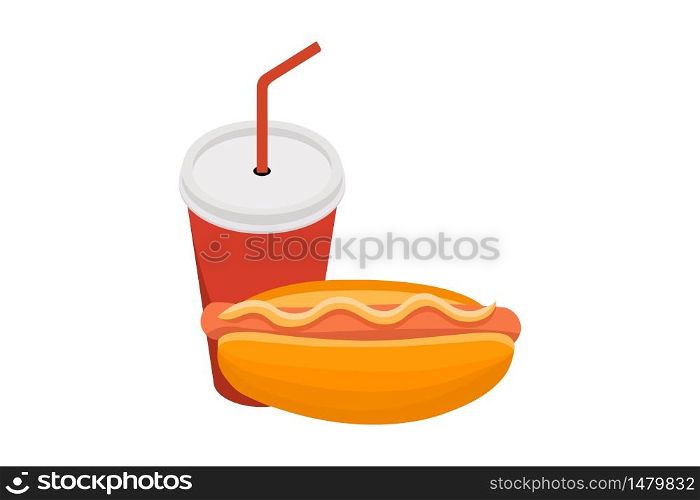 Fast food. ?artoon vector food icons isolated on white background.