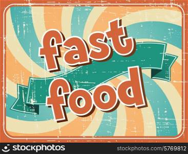 Fast food background in retro style.