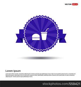 Fast Food Burger and Drink Icon - Purple Ribbon banner