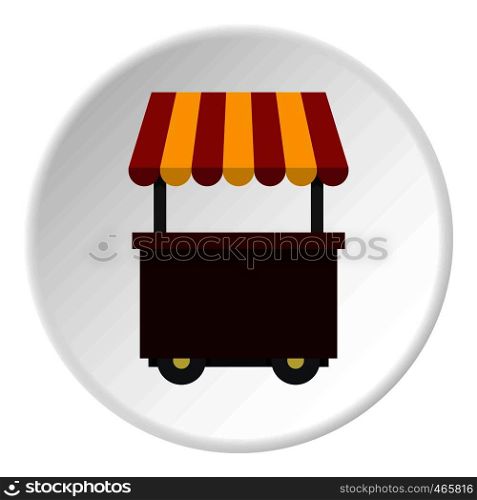 Fast food cart icon in flat circle isolated on white vector illustration for web. Fast food cart icon circle