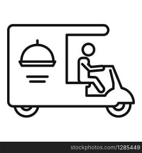 Fast food delivery icon. Outline fast food delivery vector icon for web design isolated on white background. Fast food delivery icon, outline style