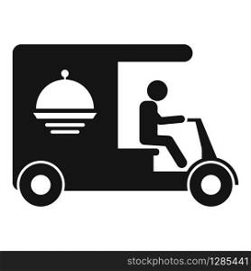 Fast food delivery icon. Simple illustration of fast food delivery vector icon for web design isolated on white background. Fast food delivery icon, simple style