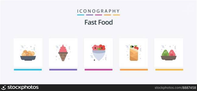 Fast Food Flat 5 Icon Pack Including . food. food. food. drink. Creative Icons Design