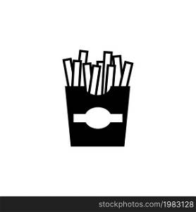 Fast Food, French Fries. Flat Vector Icon illustration. Simple black symbol on white background. Fast Food, French Fries sign design template for web and mobile UI element. Fast Food, French Fries Flat Vector Icon