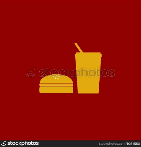 Fast food icon. Burger and drink icons. Vector