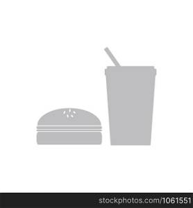 Fast food icon. Burger and drink icons. Vector